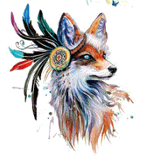 Fox with headpiece