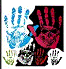 Hand prints, Skulls