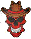 Red skull, cowboy hat