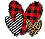 plaid, strip, leopard hearts