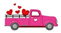 Pink truck with hearts