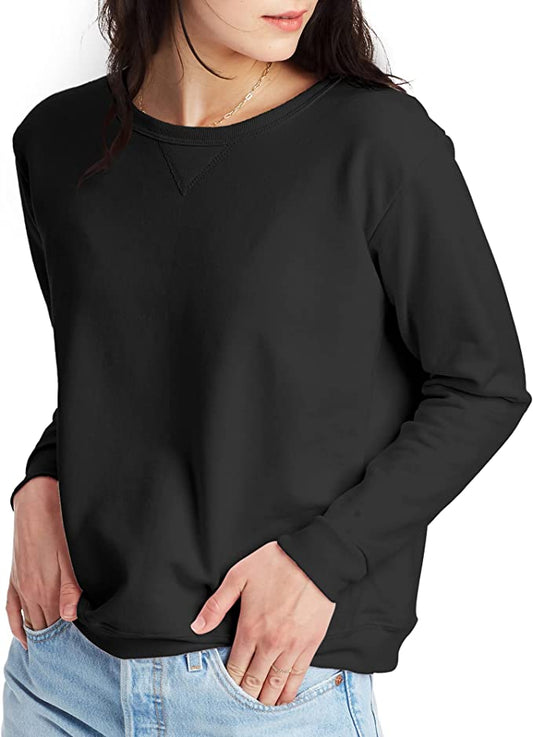 Hanes Women's EcoSmart Crew Sweatshirt, loose neck